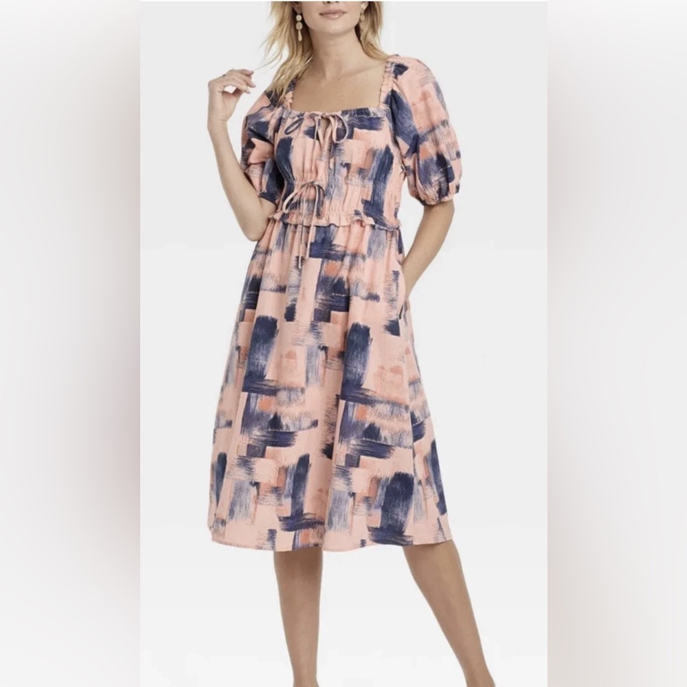 Universal Thread Abstract Print Midi Dress- XS